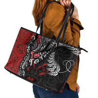 Aotearoa Toitu Te Tiriti Leather Tote Bag New Zealand Honour the Treaty - Te Tiriti Is Us LT03 - Polynesian Pride