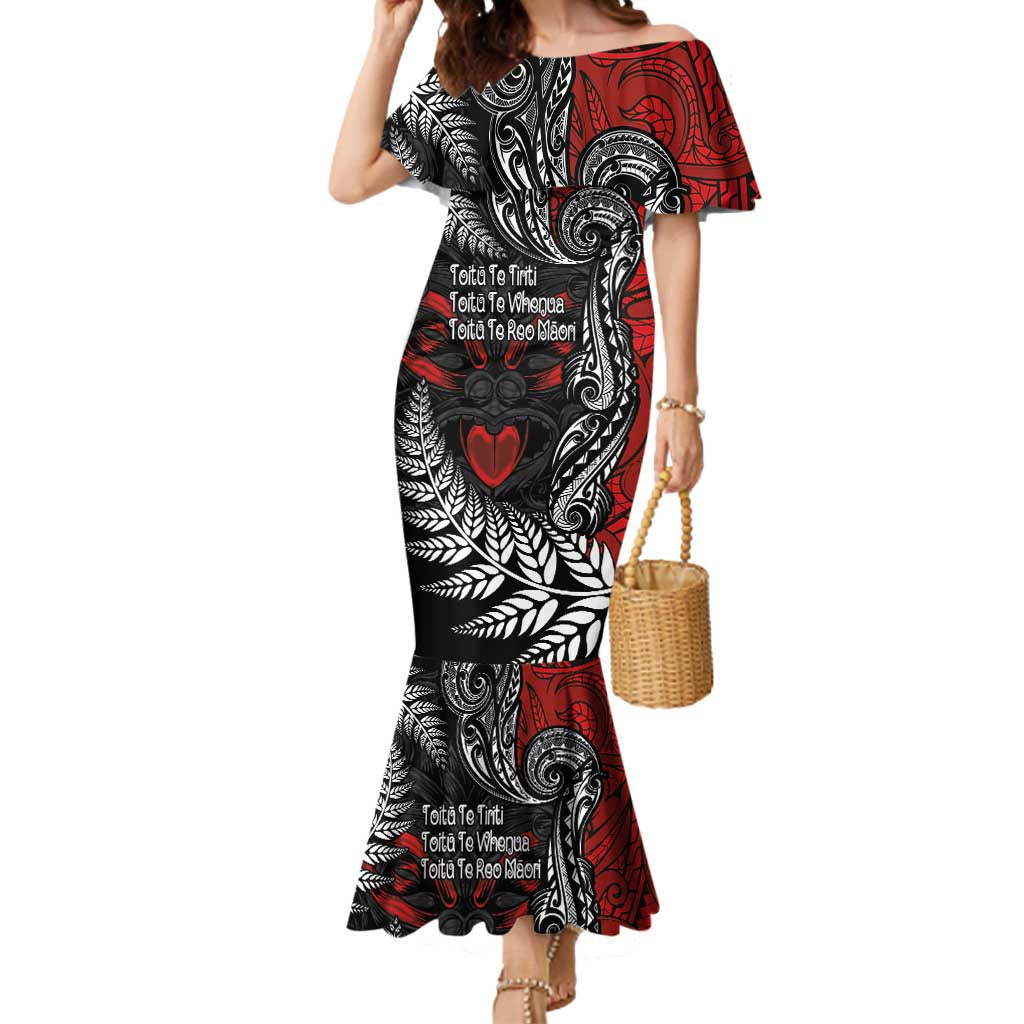 Aotearoa Toitu Te Tiriti Mermaid Dress New Zealand Honour the Treaty - Te Tiriti Is Us LT03 Women Red - Polynesian Pride