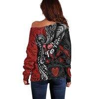 Aotearoa Toitu Te Tiriti Off Shoulder Sweater New Zealand Honour the Treaty - Te Tiriti Is Us LT03 - Polynesian Pride