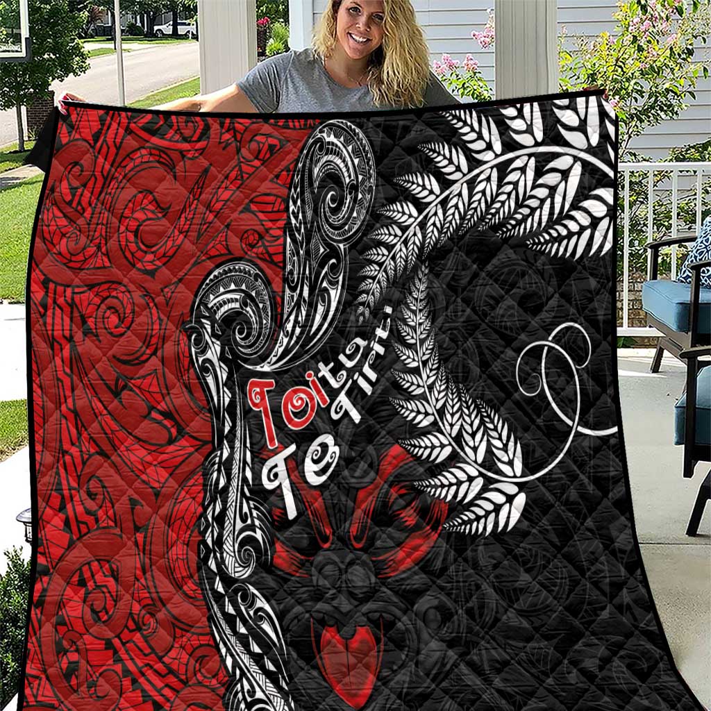 Aotearoa Toitu Te Tiriti Quilt New Zealand Honour the Treaty - Te Tiriti Is Us LT03 Red - Polynesian Pride