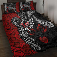Aotearoa Toitu Te Tiriti Quilt Bed Set New Zealand Honour the Treaty - Te Tiriti Is Us LT03 Red - Polynesian Pride