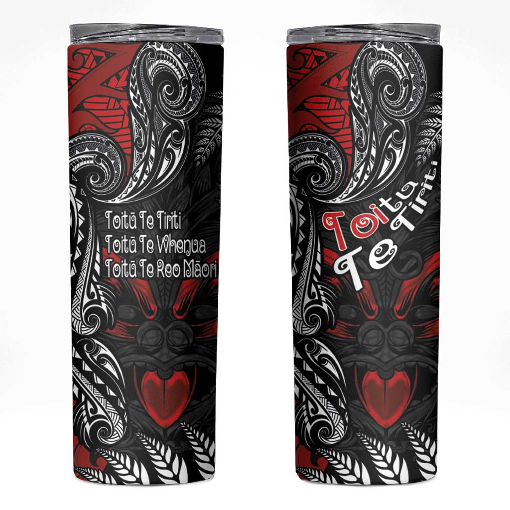 Aotearoa Toitu Te Tiriti Skinny Tumbler New Zealand Honour the Treaty - Te Tiriti Is Us LT03 Red - Polynesian Pride