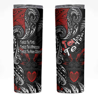 Aotearoa Toitu Te Tiriti Skinny Tumbler New Zealand Honour the Treaty - Te Tiriti Is Us LT03 Red - Polynesian Pride