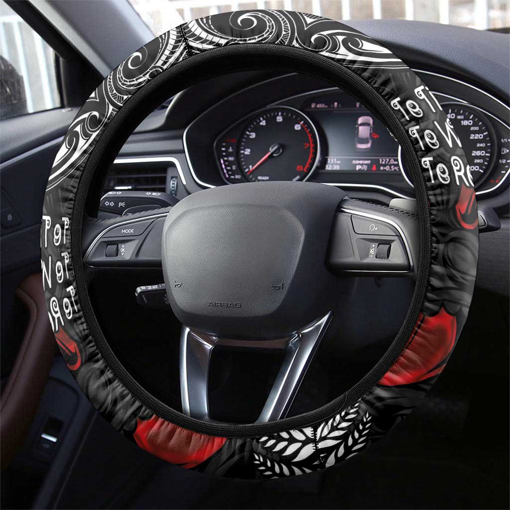 Aotearoa Toitu Te Tiriti Steering Wheel Cover New Zealand Honour the Treaty - Te Tiriti Is Us LT03 - Polynesian Pride