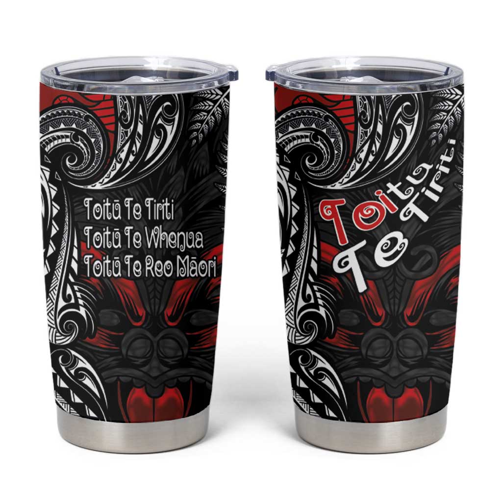 Aotearoa Toitu Te Tiriti Tumbler Cup New Zealand Honour the Treaty - Te Tiriti Is Us LT03 Red - Polynesian Pride