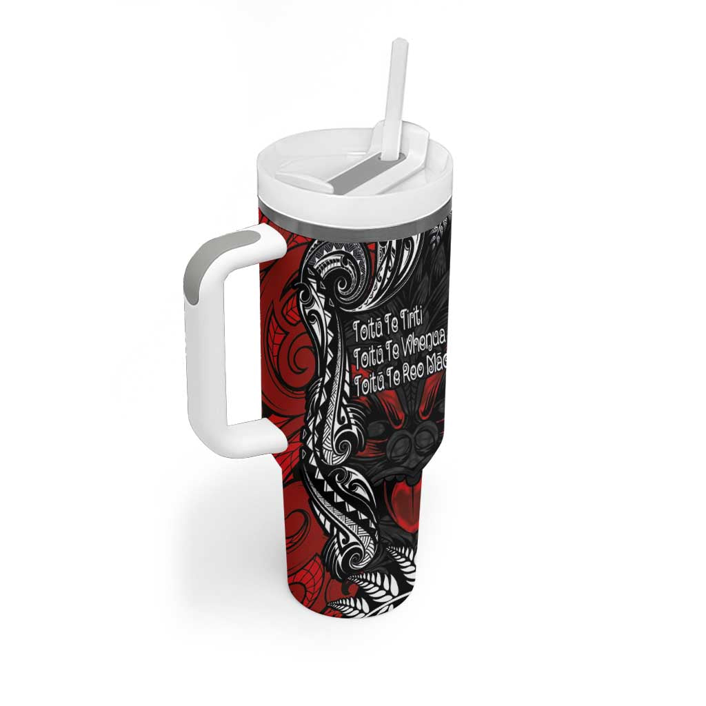Aotearoa Toitu Te Tiriti Tumbler With Handle New Zealand Honour the Treaty - Te Tiriti Is Us LT03 - Polynesian Pride