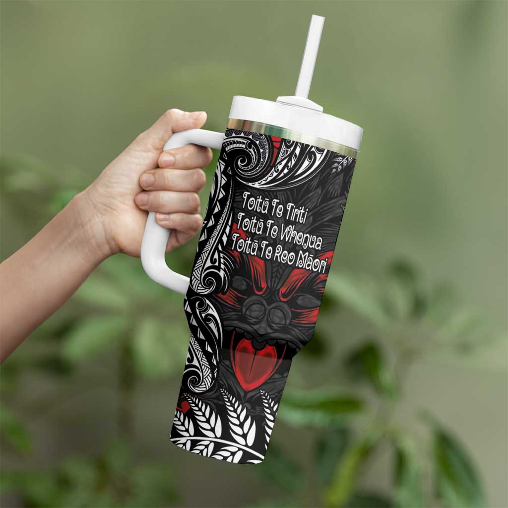 Aotearoa Toitu Te Tiriti Tumbler With Handle New Zealand Honour the Treaty - Te Tiriti Is Us LT03 - Polynesian Pride
