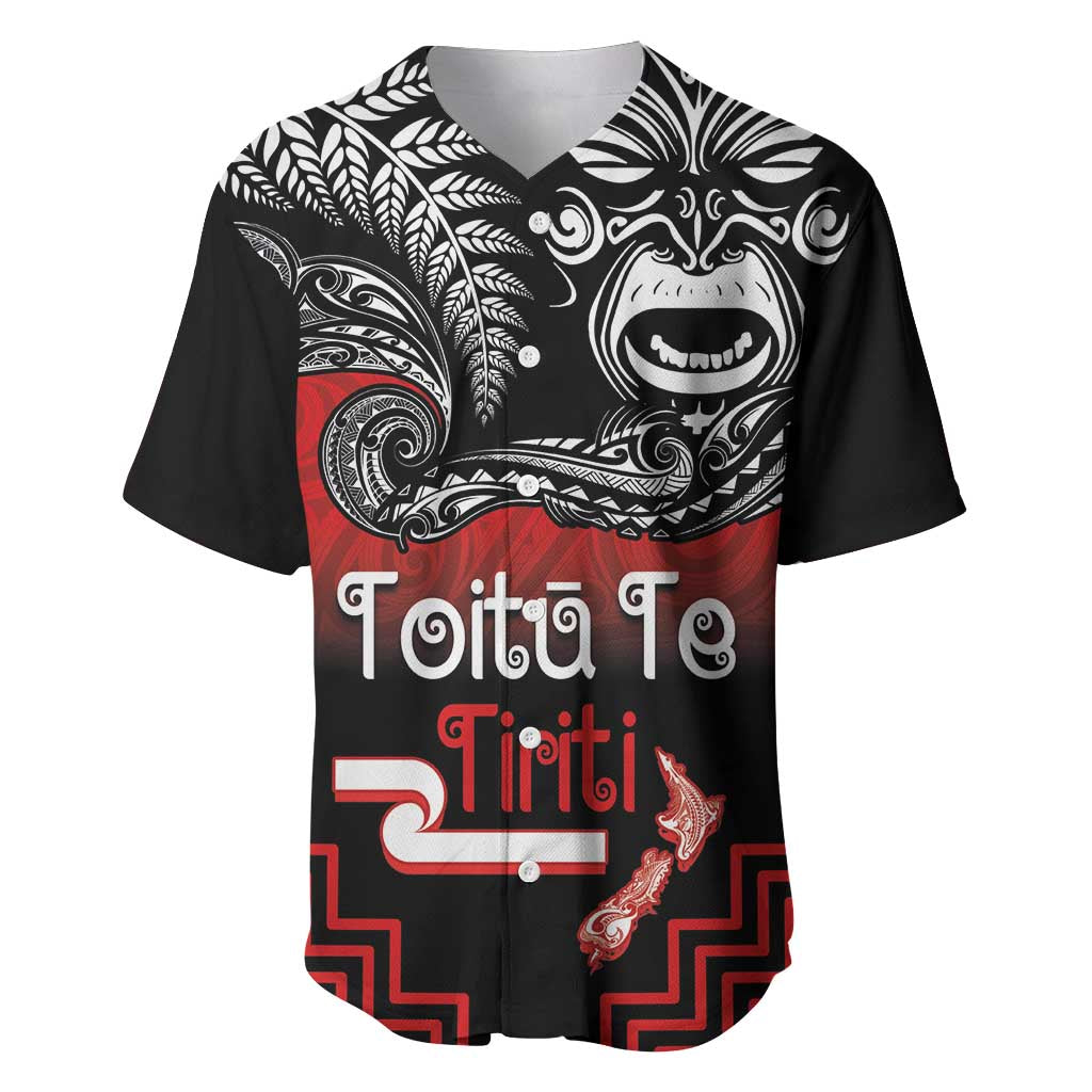 Aotearoa Toitu Te Tiriti Baseball Jersey New Zealand Honour the Treaty - Fight Together LT03 Red - Polynesian Pride