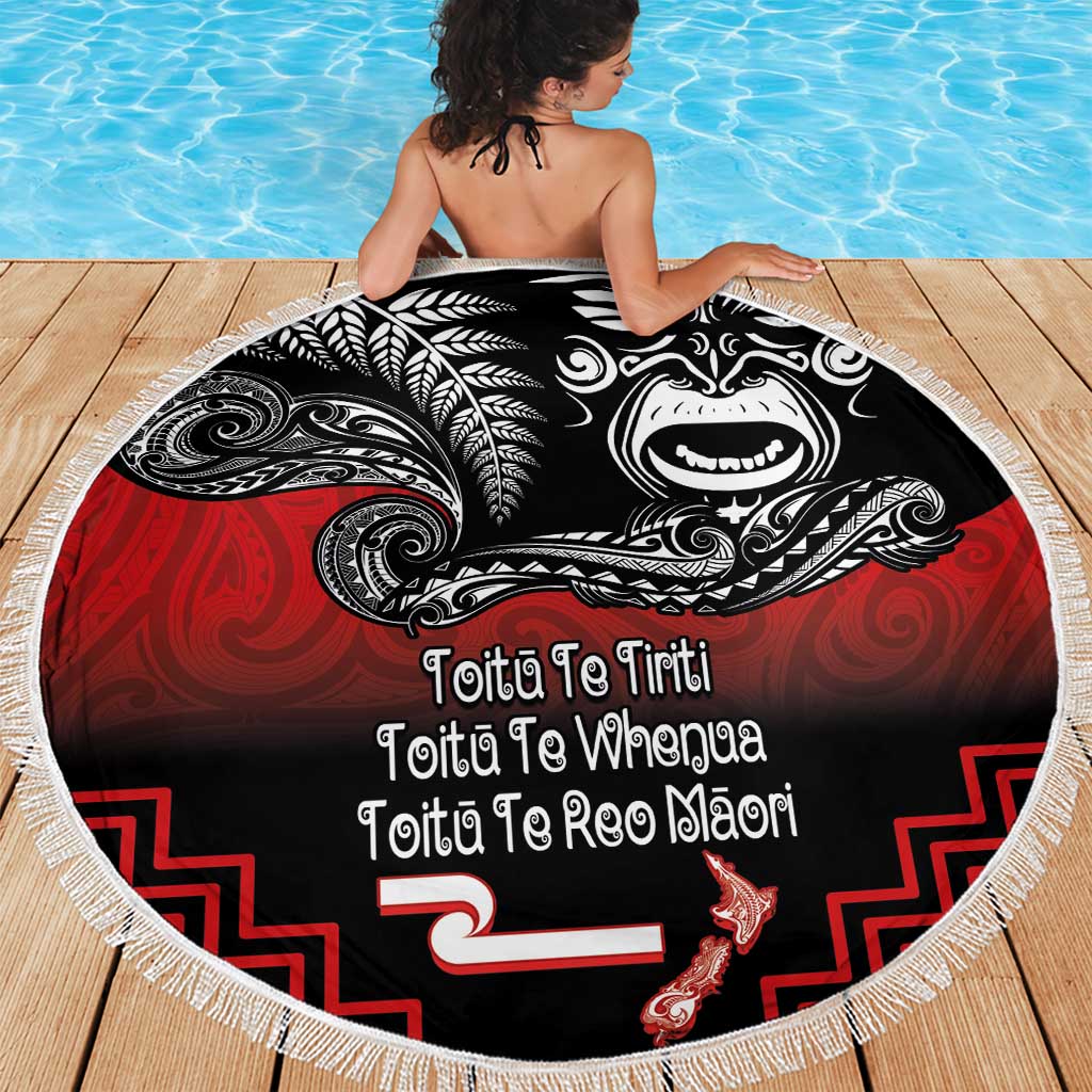 Aotearoa Toitu Te Tiriti Beach Blanket New Zealand Honour the Treaty - Fight Together LT03 - Polynesian Pride