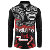 Aotearoa Toitu Te Tiriti Button Sweatshirt New Zealand Honour the Treaty - Fight Together LT03 Red - Polynesian Pride