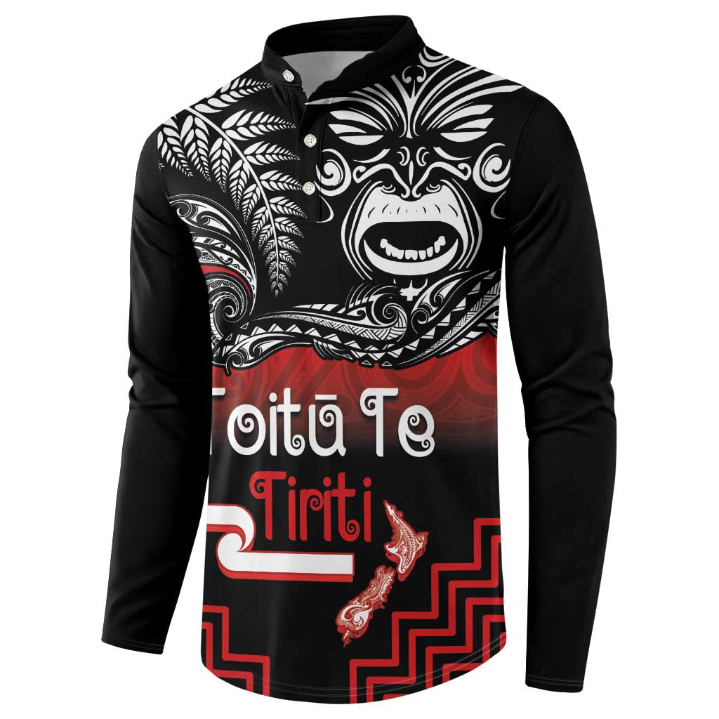 Aotearoa Toitu Te Tiriti Button Sweatshirt New Zealand Honour the Treaty - Fight Together LT03 - Polynesian Pride
