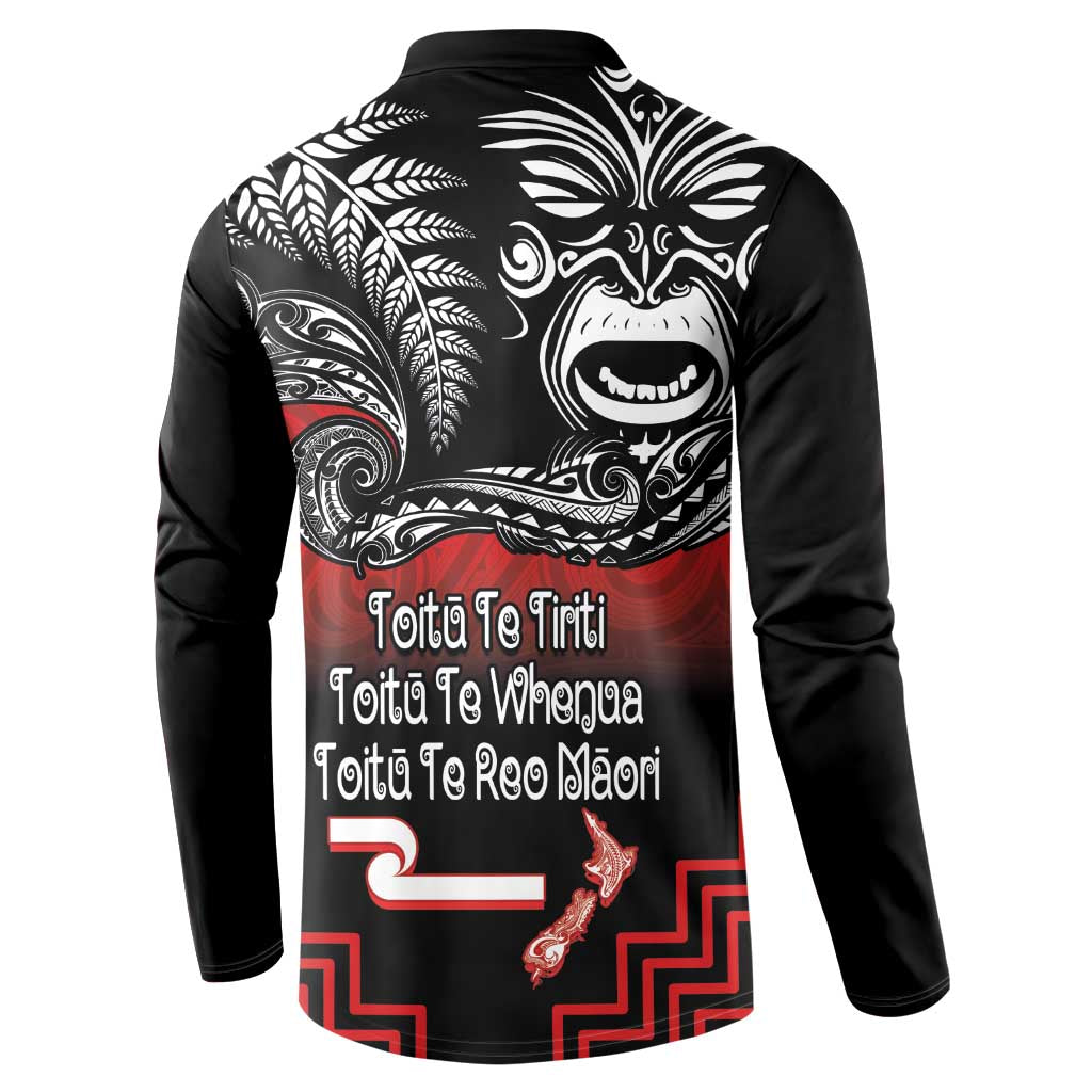 Aotearoa Toitu Te Tiriti Button Sweatshirt New Zealand Honour the Treaty - Fight Together LT03 - Polynesian Pride