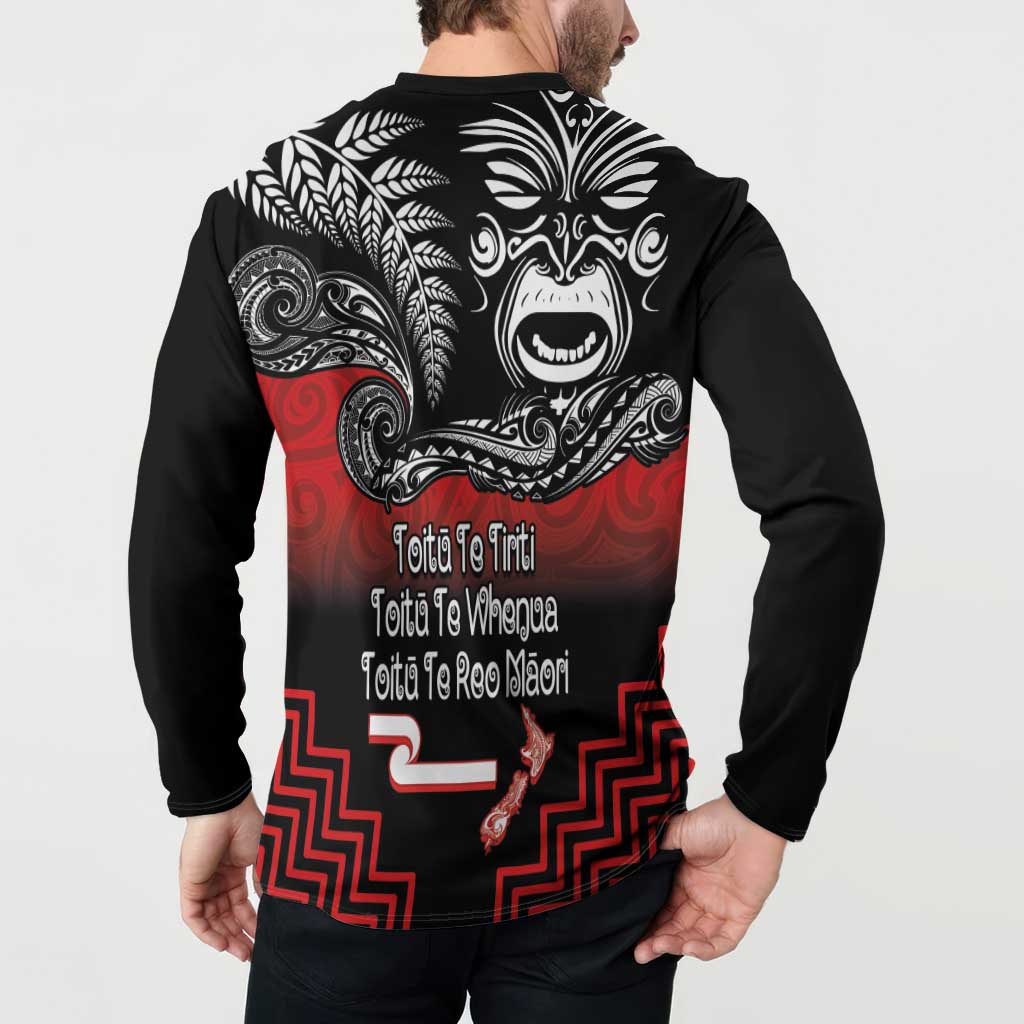 Aotearoa Toitu Te Tiriti Button Sweatshirt New Zealand Honour the Treaty - Fight Together LT03 - Polynesian Pride