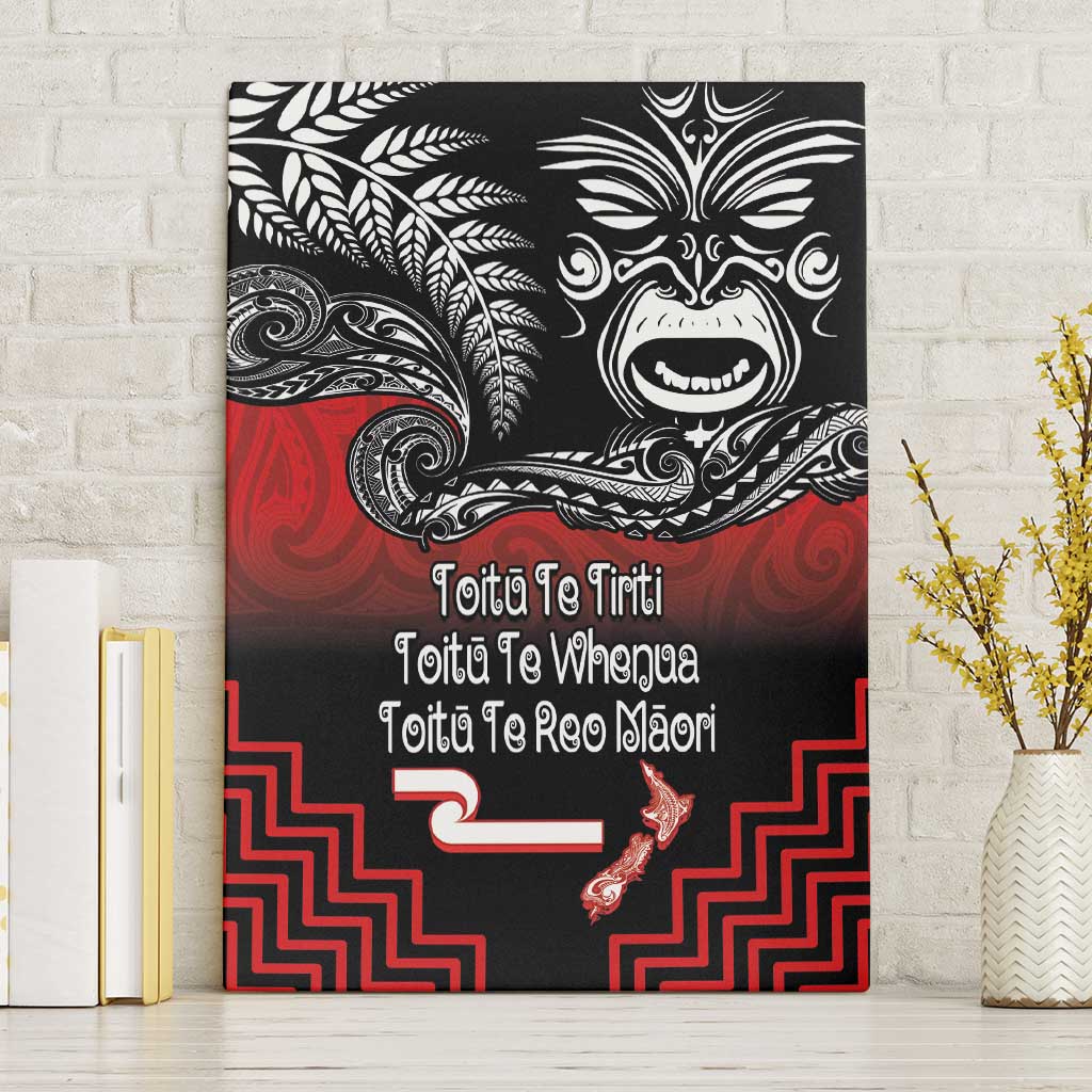 Aotearoa Toitu Te Tiriti Canvas Wall Art New Zealand Honour the Treaty - Fight Together LT03 Without Frame Red - Polynesian Pride