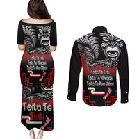 Aotearoa Toitu Te Tiriti Couples Matching Puletasi and Long Sleeve Button Shirt New Zealand Honour the Treaty - Fight Together LT03 - Polynesian Pride