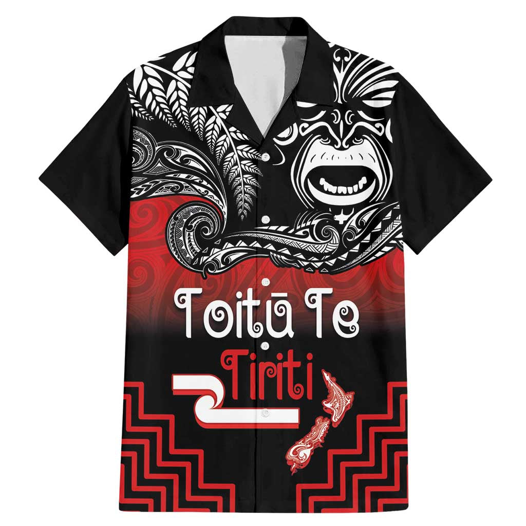 Aotearoa Toitu Te Tiriti Family Matching Mermaid Dress and Hawaiian Shirt New Zealand Honour the Treaty - Fight Together LT03 Dad's Shirt - Short Sleeve Red - Polynesian Pride