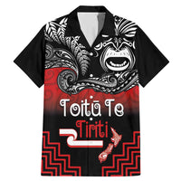 Aotearoa Toitu Te Tiriti Family Matching Mermaid Dress and Hawaiian Shirt New Zealand Honour the Treaty - Fight Together LT03 Dad's Shirt - Short Sleeve Red - Polynesian Pride