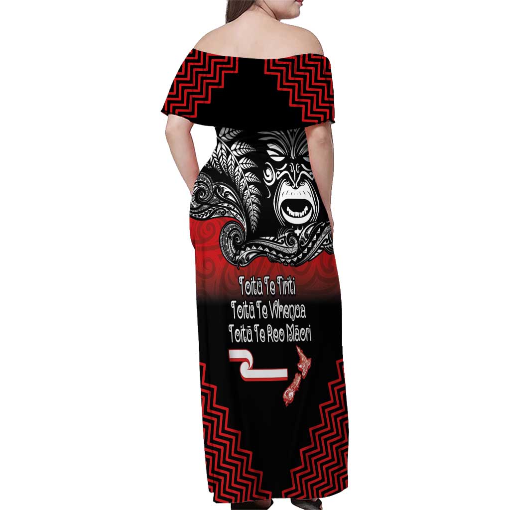 Aotearoa Toitu Te Tiriti Family Matching Off Shoulder Maxi Dress and Hawaiian Shirt New Zealand Honour the Treaty - Fight Together LT03 - Polynesian Pride