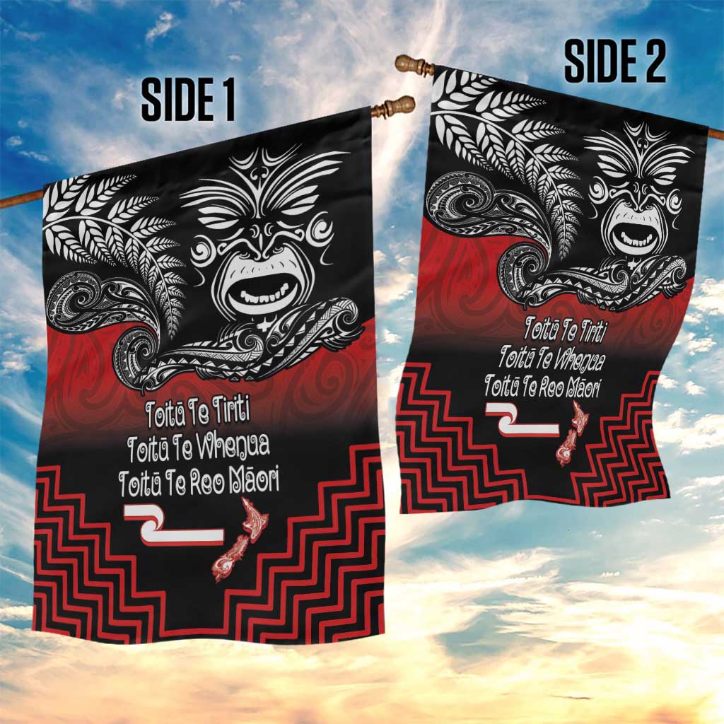 Aotearoa Toitu Te Tiriti Garden Flag New Zealand Honour the Treaty - Fight Together LT03 - Polynesian Pride