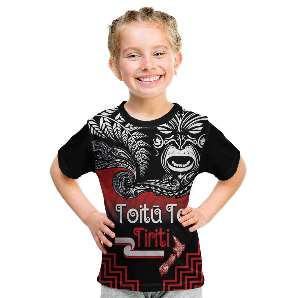 Aotearoa Toitu Te Tiriti Kid T Shirt New Zealand Honour the Treaty - Fight Together LT03 Red - Polynesian Pride