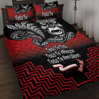 Aotearoa Toitu Te Tiriti Quilt Bed Set New Zealand Honour the Treaty - Fight Together LT03 Red - Polynesian Pride