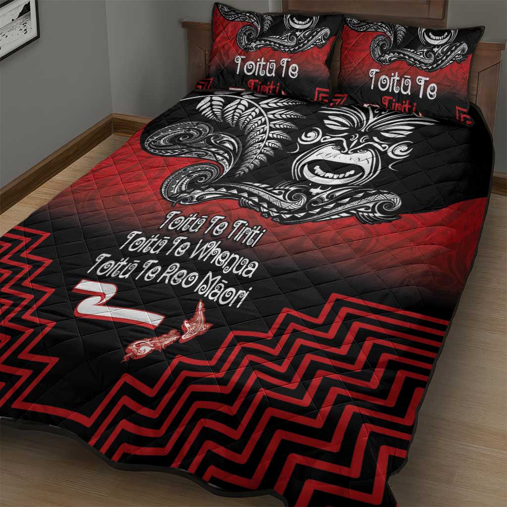 Aotearoa Toitu Te Tiriti Quilt Bed Set New Zealand Honour the Treaty - Fight Together LT03 - Polynesian Pride