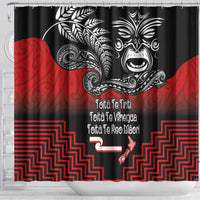 Aotearoa Toitu Te Tiriti Shower Curtain New Zealand Honour the Treaty - Fight Together LT03 - Polynesian Pride