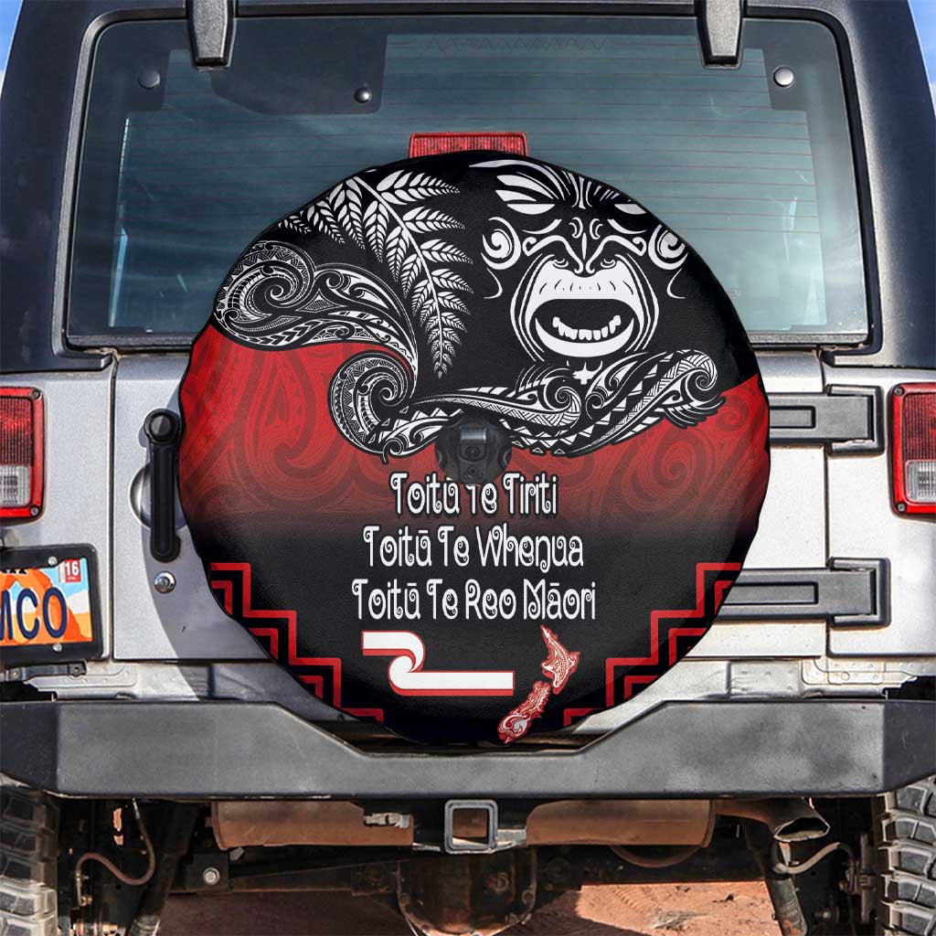 Aotearoa Toitu Te Tiriti Spare Tire Cover New Zealand Honour the Treaty - Fight Together LT03 Red - Polynesian Pride