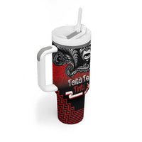 Aotearoa Toitu Te Tiriti Tumbler With Handle New Zealand Honour the Treaty - Fight Together LT03 - Polynesian Pride