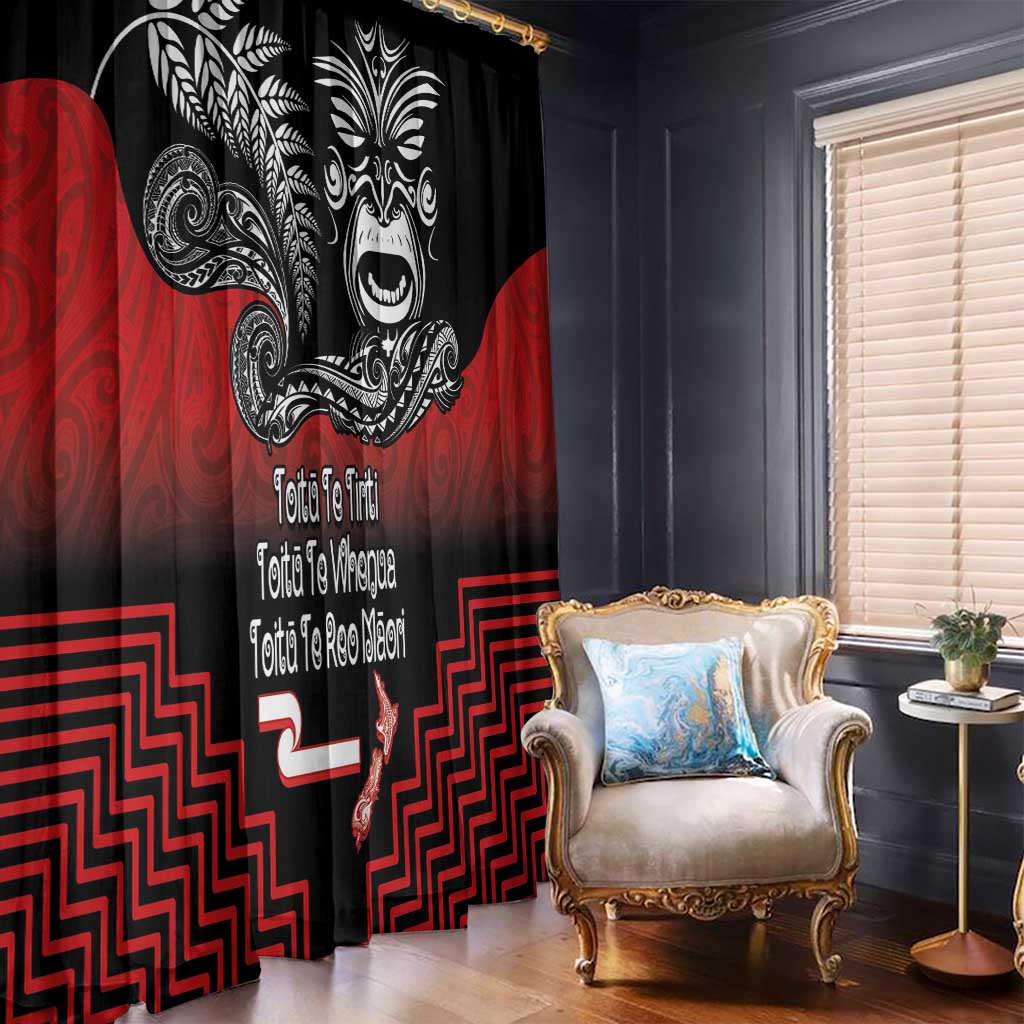 Aotearoa Toitu Te Tiriti Window Curtain New Zealand Honour the Treaty - Fight Together LT03 - Polynesian Pride