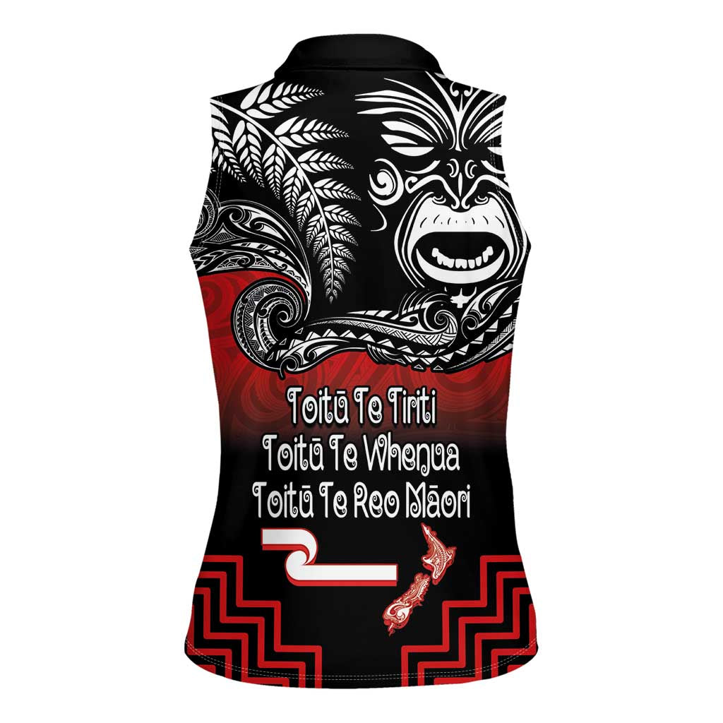 Aotearoa Toitu Te Tiriti Women Sleeveless Polo Shirt New Zealand Honour the Treaty - Fight Together LT03 - Polynesian Pride