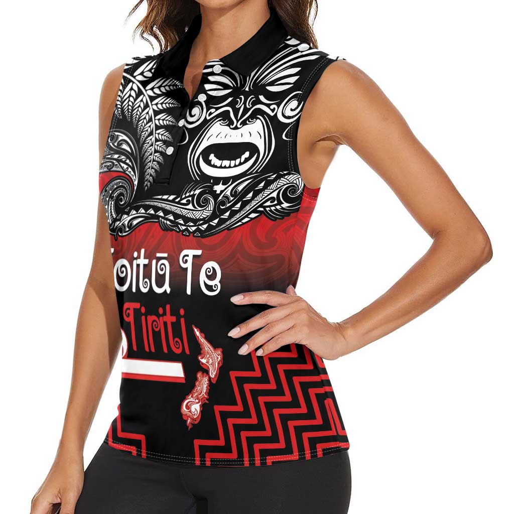 Aotearoa Toitu Te Tiriti Women Sleeveless Polo Shirt New Zealand Honour the Treaty - Fight Together LT03 - Polynesian Pride