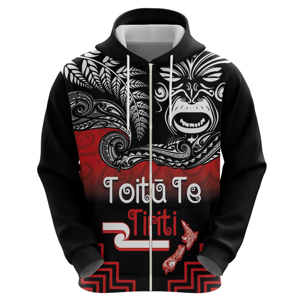 Aotearoa Toitu Te Tiriti Zip Hoodie New Zealand Honour the Treaty - Fight Together LT03 - Polynesian Pride