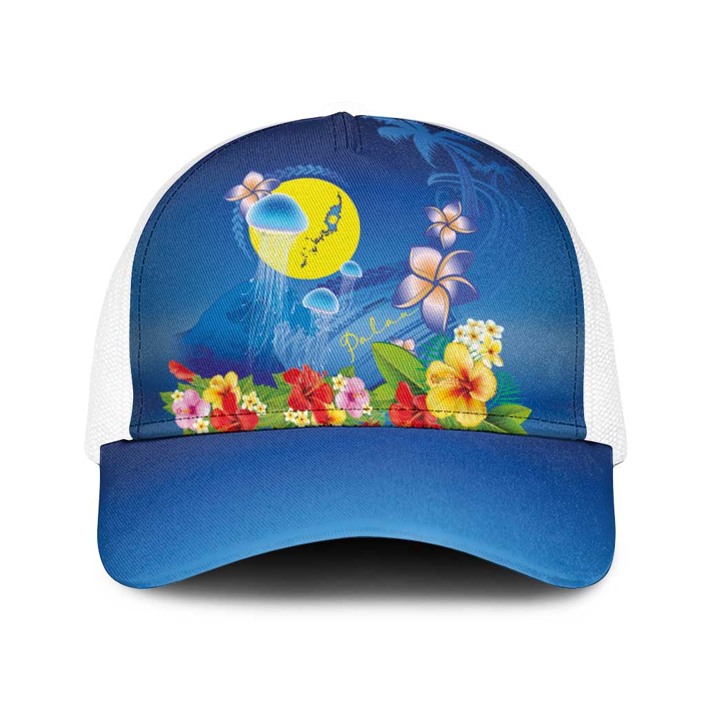Palau Jellyfish Baseball Net Cap Ocean Heritage Tropical Plants - Polynesian Pride