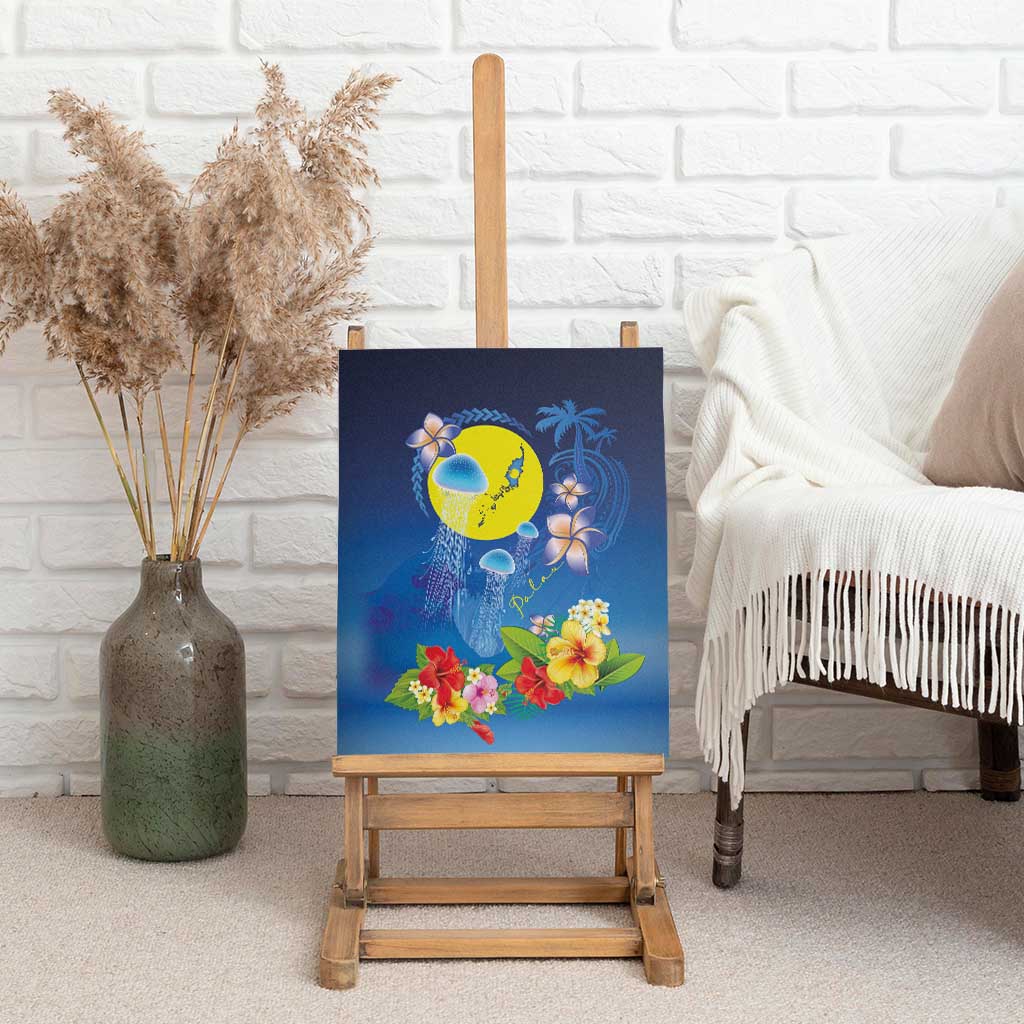 Palau Jellyfish Canvas Wall Art Ocean Heritage Tropical Plants - Polynesian Pride