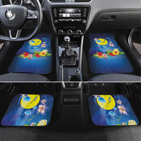 Palau Jellyfish Car Mats Ocean Heritage Tropical Plants LT03 Set 4pcs Blue - Polynesian Pride