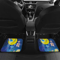 Palau Jellyfish Car Mats Ocean Heritage Tropical Plants LT03 Set 2pcs - Back Blue - Polynesian Pride