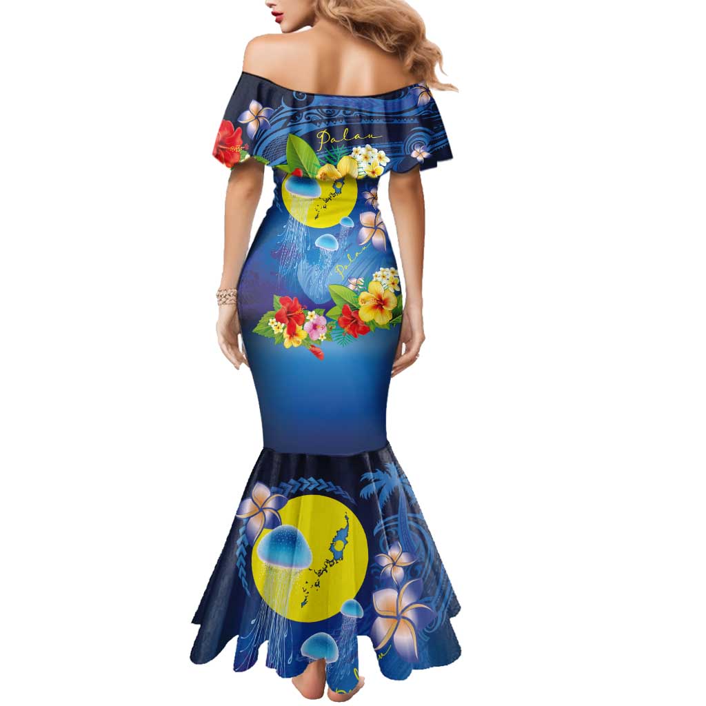 Palau Jellyfish Family Matching Mermaid Dress and Hawaiian Shirt Ocean Heritage Tropical Plants LT03 - Polynesian Pride