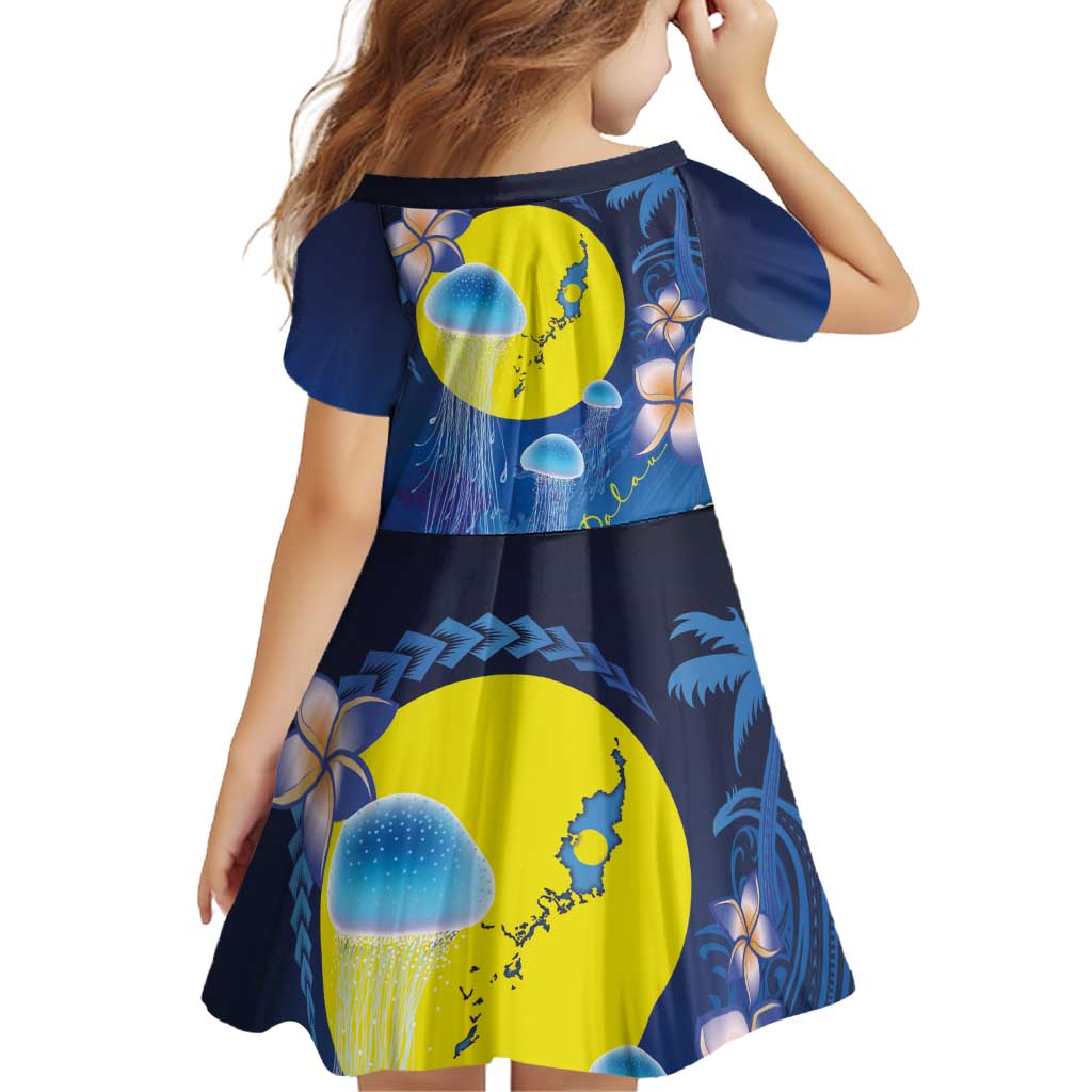 Palau Jellyfish Family Matching Off Shoulder Short Dress and Hawaiian Shirt Ocean Heritage Tropical Plants LT03 - Polynesian Pride