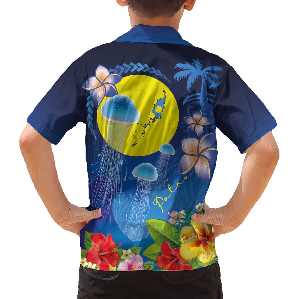 Palau Jellyfish Family Matching Puletasi and Hawaiian Shirt Ocean Heritage Tropical Plants - Polynesian Pride