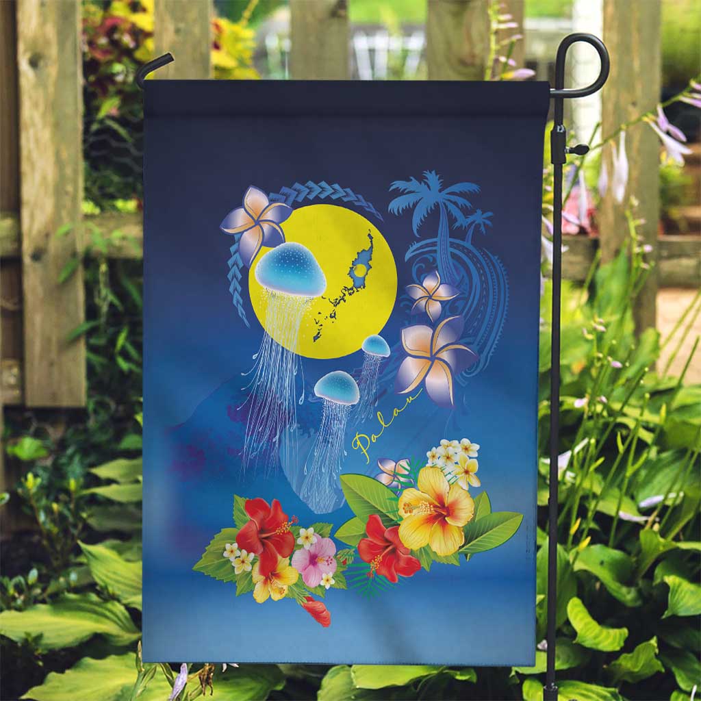 Palau Jellyfish Garden Flag Ocean Heritage Tropical Plants - Polynesian Pride