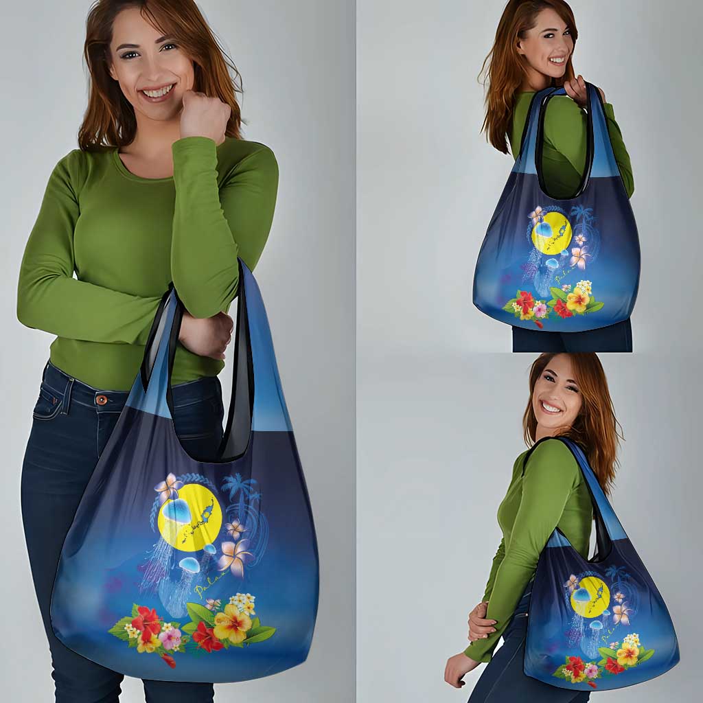 Palau Jellyfish Grocery Bag Ocean Heritage Tropical Plants - Polynesian Pride