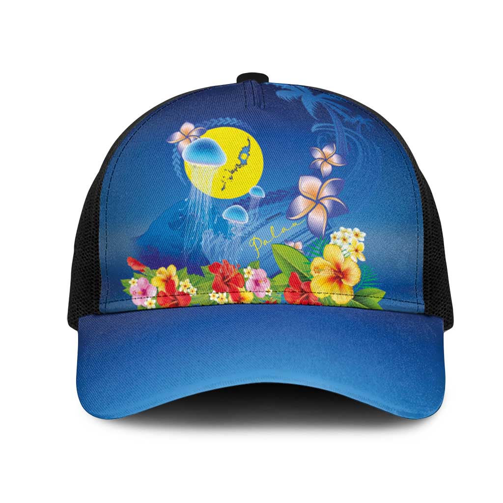 Palau Jellyfish Mesh Trucker Cap Ocean Heritage Tropical Plants - Polynesian Pride