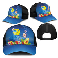 Palau Jellyfish Mesh Trucker Cap Ocean Heritage Tropical Plants - Polynesian Pride