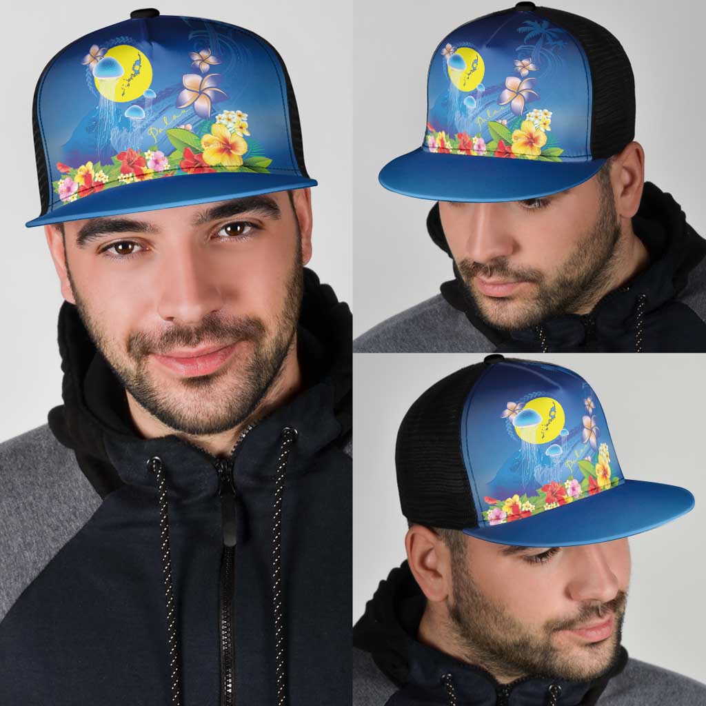 Palau Jellyfish Mesh Trucker Cap Ocean Heritage Tropical Plants - Polynesian Pride