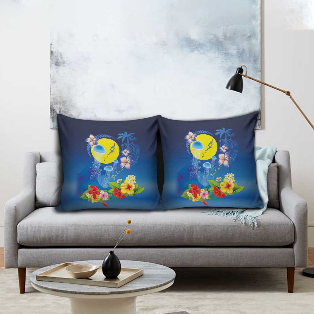 Palau Jellyfish Pillow Cover Ocean Heritage Tropical Plants - Polynesian Pride
