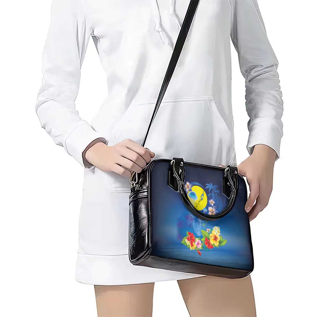 Palau Jellyfish Shoulder Handbag Ocean Heritage Tropical Plants - Polynesian Pride