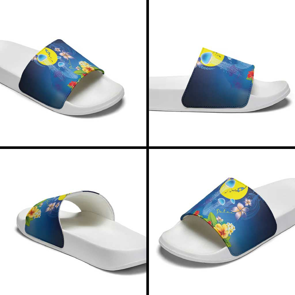 Palau Jellyfish Slide Sandals Ocean Heritage Tropical Plants - Polynesian Pride