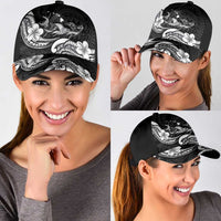 Hawaiian Manta Rays Classic Cap Tribal Hibiscus Polynesian Tattoos Black Color - Polynesian Pride