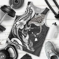 Hawaiian Manta Rays Men Tank Top Tribal Hibiscus Polynesian Tattoos Black Color LT03 - Polynesian Pride